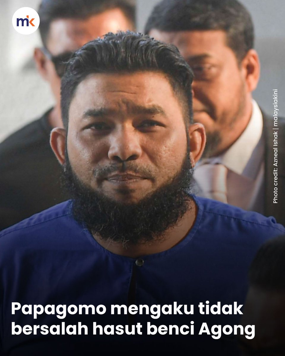 Blogger Wan Muhammad Azri Wan Deris atau lebih dikenali sebagai Papagomo hari ini mengaku tidak bersalah di Mahkamah Sesyen Kuala Lumpur atas pertuduhan menghasut yang mendatangkan kebencian kepada Yang di-Pertuan Agong Sultan Ibrahim. Berita penuh: mk.my/773LsFI