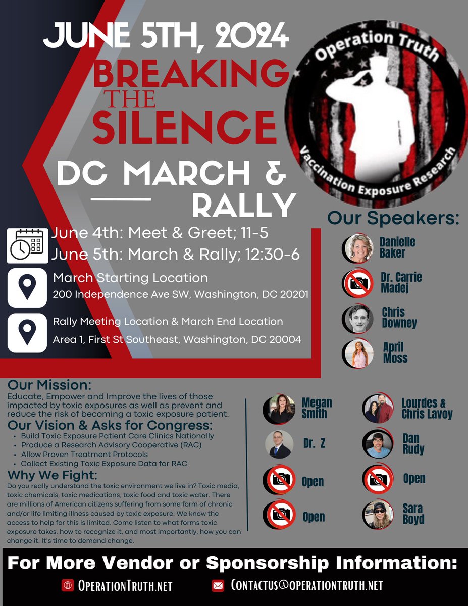 🚨🚨IT IS TIME FOR A CHANGE. 
On June 5th, in Washington DC, let’s join together in #breakingthesilence . We are adding and updating so be sure to check this post/thread for all the updated information and links! Reach out for volunteer, sponsorship and vendor opportunities.