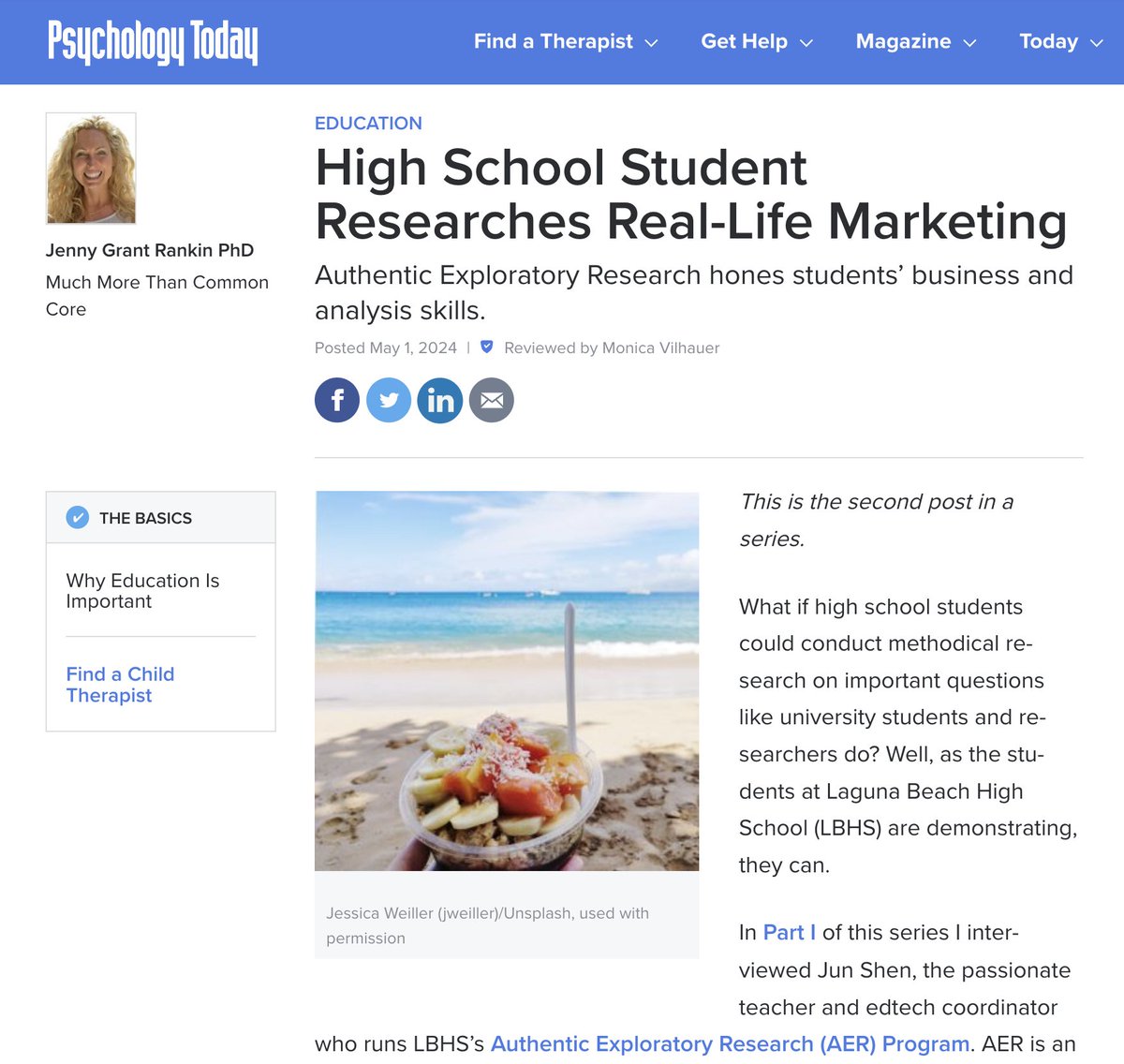 Aryana Mohajerian @LagunaBeachUSD shows us high schoolers can do impressive & valuable research! 🔎📷 See the latest @PsychToday interview!📷

psychologytoday.com/us/blog/much-m…

#TellEWA #EdChat #DifferentiatedInstruction #PBL #LBHS