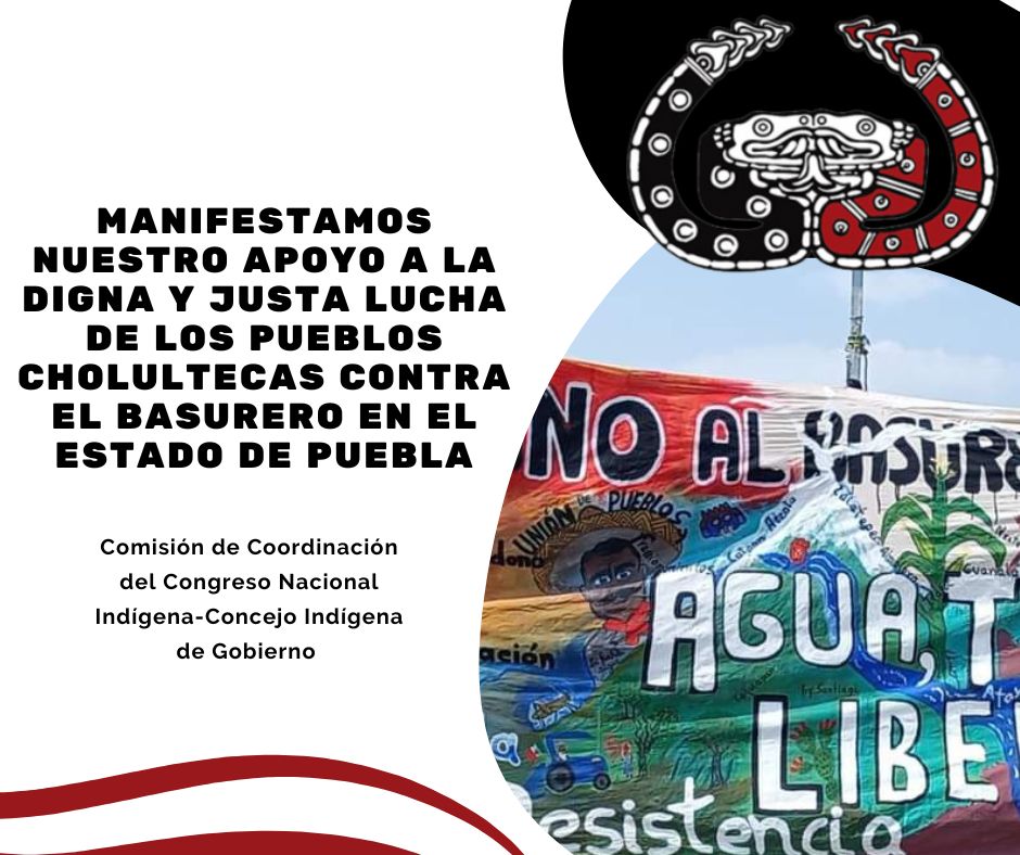 Manifestamos nuestro apoyo a la digna y justa lucha de los pueblos cholultecas contra el Basurero en el estado de Puebla. wp.me/p8qHTQ-2Gf
