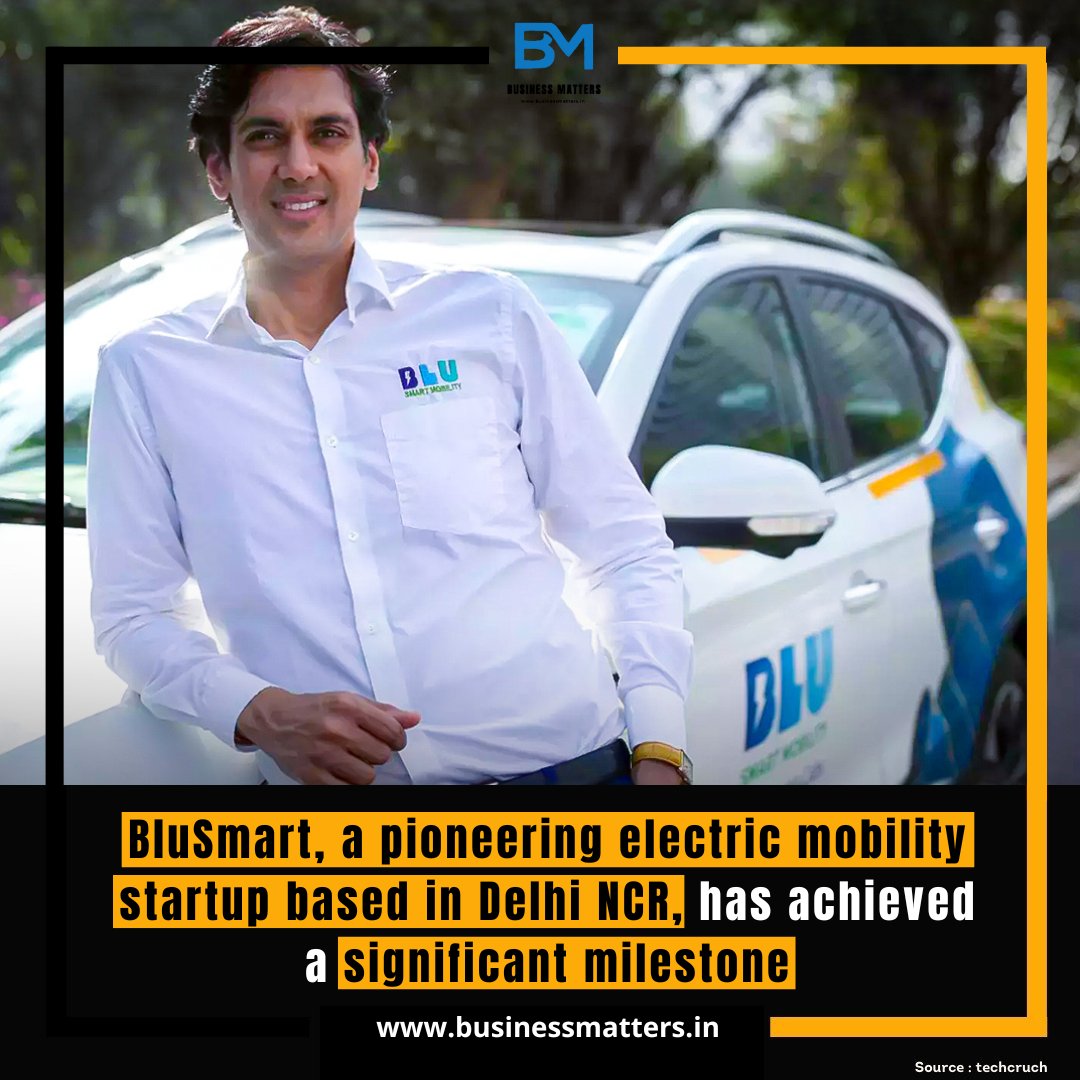 BluSmart, a pioneering electric mobility startup based in Delhi NCR, has achieved a significant milestone #BluSmartAchievement

#SustainableTransportation

#CustomerFirst

#EcoFriendlyRideHailing

#ElectricMobility

#GreenCommute

#UrbanSustainability