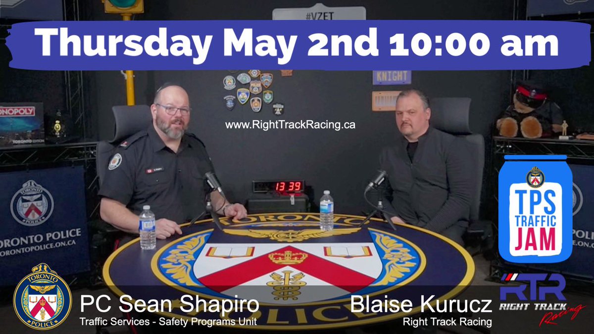 Join me tomorrow at 10am for a pre-recorded #TPStrafficJAM #podcast episode where I talk to my friend PC Blaise Kurucz about his @RightTrackRacin program. Blaise works to help educate and motivate youth to take it to the track rather than engage in dangerous and illegal street