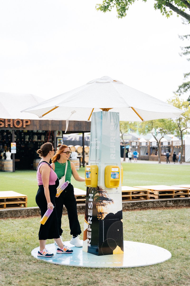 Stay hydrated and thriving all festival long! Fill your water bottle at the Kaiser Permanente Hydration Station 💦 Stay safe from the sun's rays ☀️ apply sunscreen throughout the day at one of the Kaiser Permanente sunscreen stations located throughout the festival.