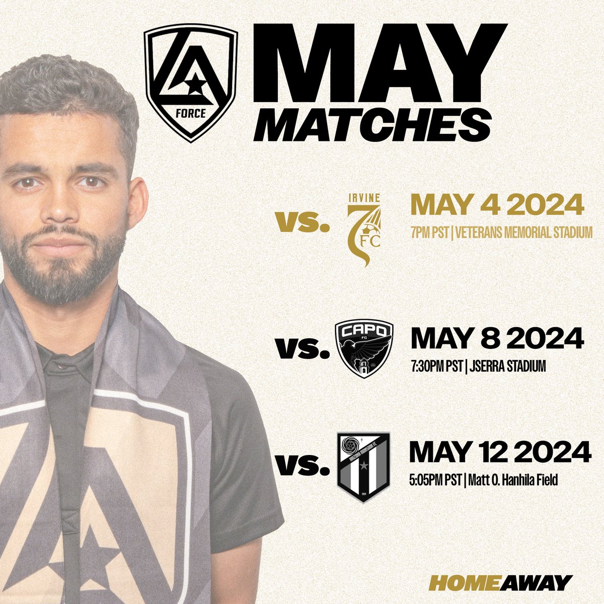 1 big reason to pack The Vet this Saturday‼️

The Gold & Black are home only one time in May. Make it count. Secure your seats today. 

🎟️ bit.ly/3woK6Z9. 

#VamosForce