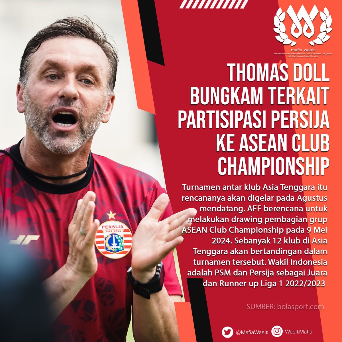 Persija udah boleh Transfer pemain belum sih? ASEAN Championship kick off Agustus, tinggal 2 bulan lagi. Berarti tim mesti persiapan dan latihan terus pasca selesainya Reguler Match Liga 1 akhir April lalu. Pemain ada yang kontraknya habis, kalau ga dibubarkan fee dan biaya