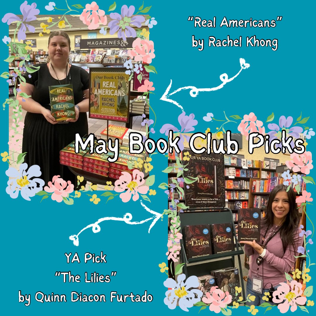 May is here! That means new picks! 
REAL AMERICANS
By @rachelkhong 
📚
THE LILIES
By Quinn Diacon Furtado
📚
@barnesandnoble #bnbookclub #ourmonthlypicks 
#realamericans #thelilies #familysaga #darkacademia #mustreadbooks #newrelease #bookstagram #readersofinstagram