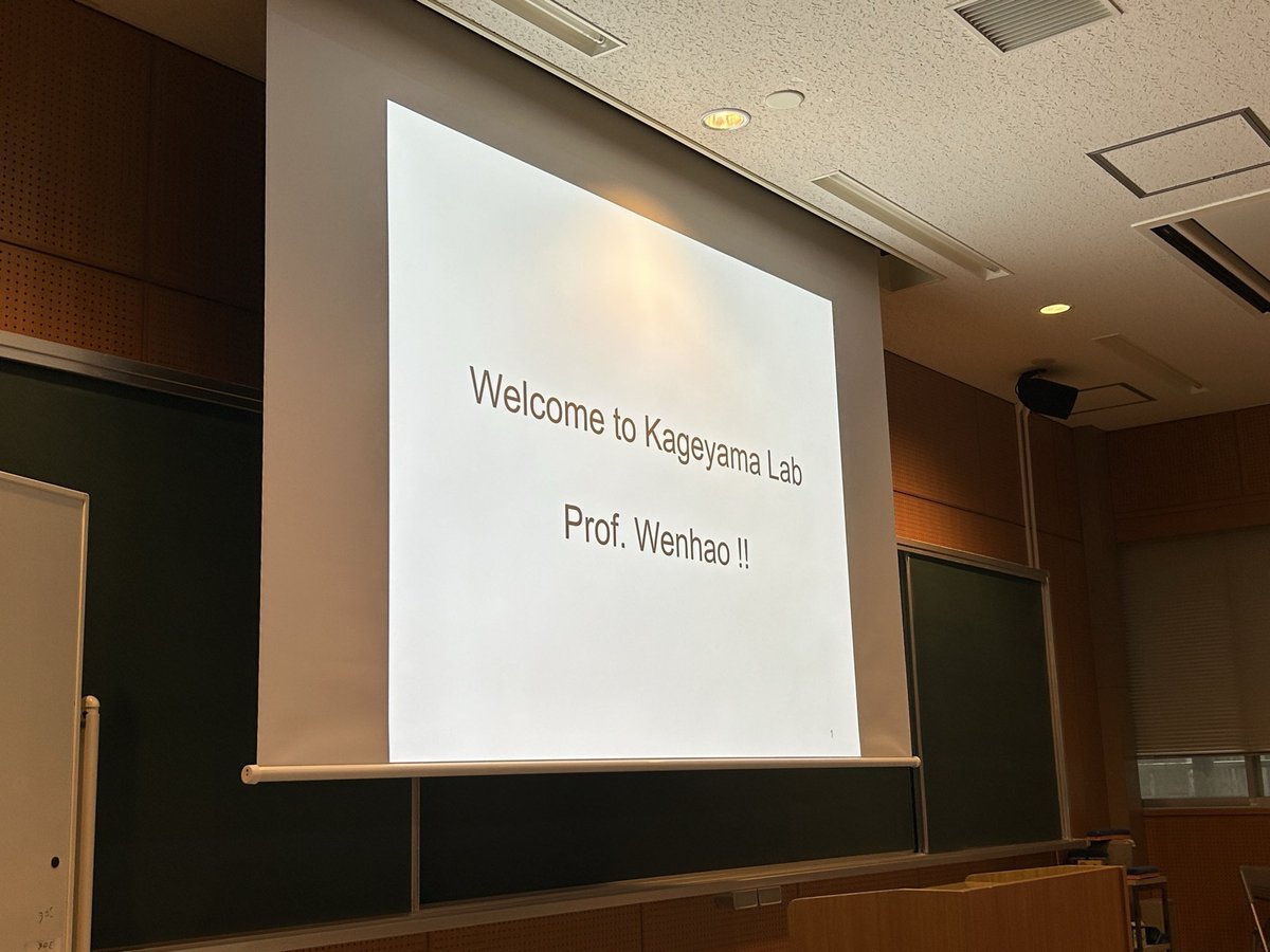 kageyamalab_en's tweet image. Dr. Wenhao Sun from the University of Michigan is visiting us from the end of April to early June. Even in the first group meeting, the presenting student, Kawanishi, was receiving numerous insightful comments from Wenhao!