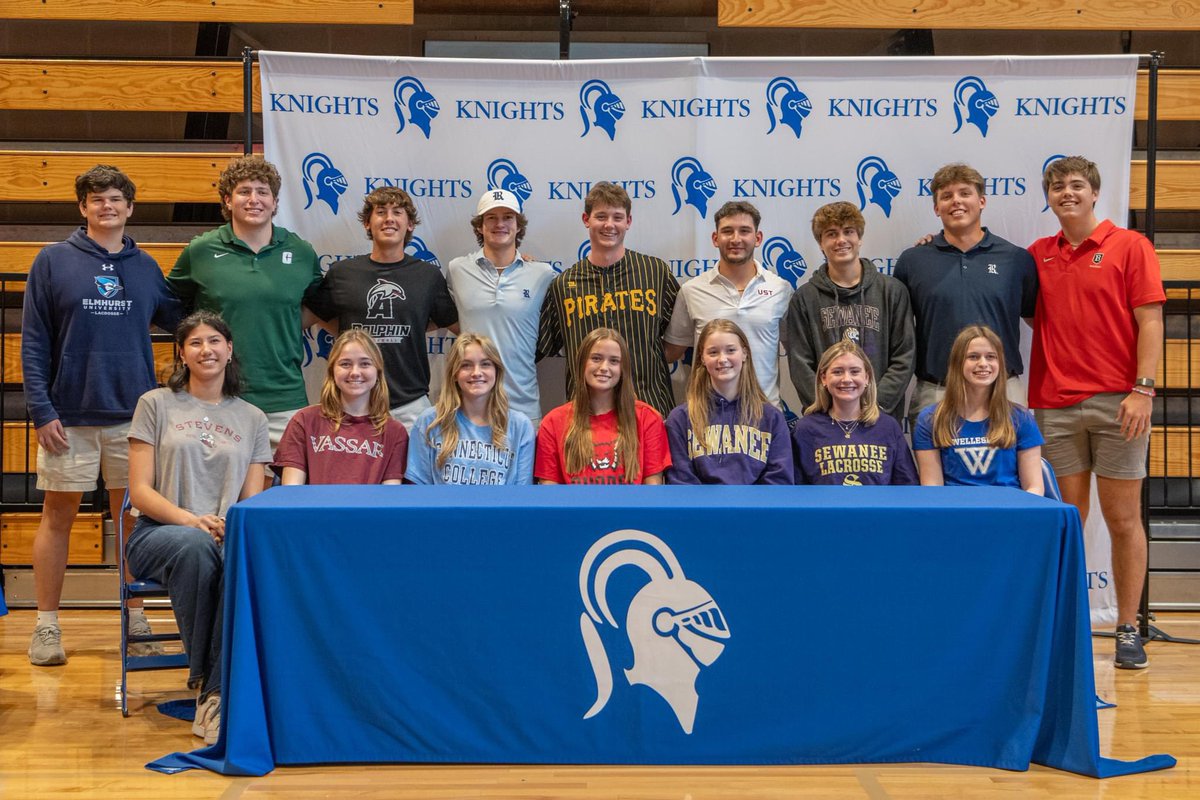 Congratulations to our most recent college commits! Ainsley Snell- @SewaneeWLax Will Young- @RhodesBaseball Hania Kusinski – @StevensWSoccer Chase McGarr- @SUPiratesBB #KnightsStandOut