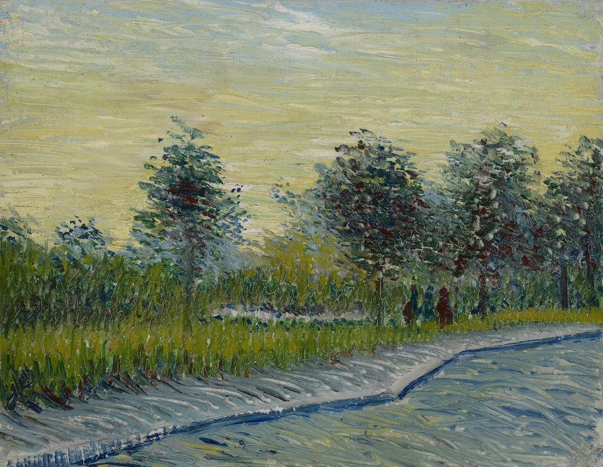 #VanGogh of the Day: Square Saint-Pierre at Sunset, May 1887. Oil on canvas on cardboard, 33 x 42 cm. Van Gogh Museum, Amsterdam. @vangoghmuseum