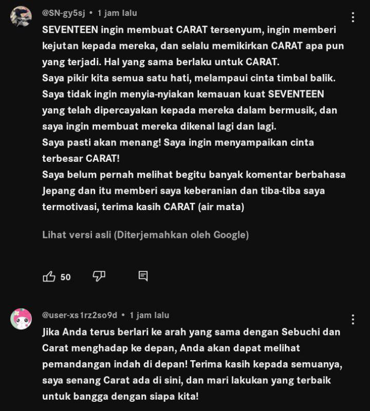 [17s] sender buka komen MAESTRO liat banyak komen CARAT pada nyemangatin, ngasih motivasi satu sama lain biar ttp semangat streaming😭

KEREN SEKALI FANDOM INI🥹❤️