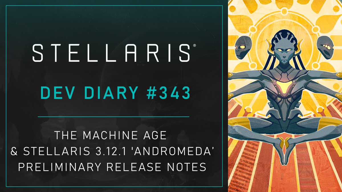 We are sooo clooose to entering The Machine Age, which means... it's Release Notes Day! Buckle up, Xenos! 

Read Stellaris Dev Diary #343 - The Machine Age and Stellaris 3.12.1 'Andromeda' Preliminary Release Notes: pdxint.at/3WkXF6v