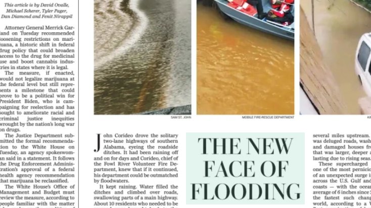 'The new face of flooding'

Front Page of the @washingtonpost 

The newspaper made major investments to expand its coverage  and storytelling on the #ClimateCrisis 

They nearly tripled the size of the Climate team and create a Climate Lab (via @SallyBuzbee) 

#journalismmatters