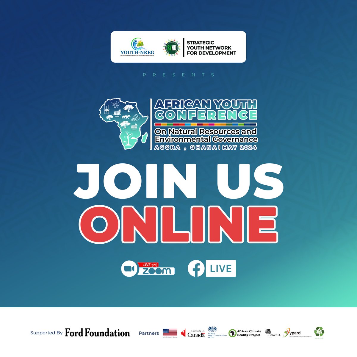 The time has finally come for us to make history together🥳 Join us live for the African Youth Conference using the link below: climatereality.zoom.us/meeting/regist… @USEmbassyGhana @FordFoundation @UKinGhana @AfricaCRP @CanHCGhana @YpardAfrica