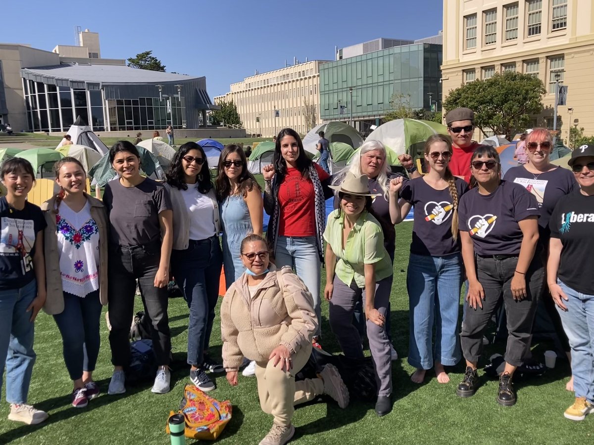 UESF rank and file members organized a visit to show support for the students of USF! Our union is against the repression of brave students speaking out against the genocide in Palestine and demanding a permanent ceasefire.