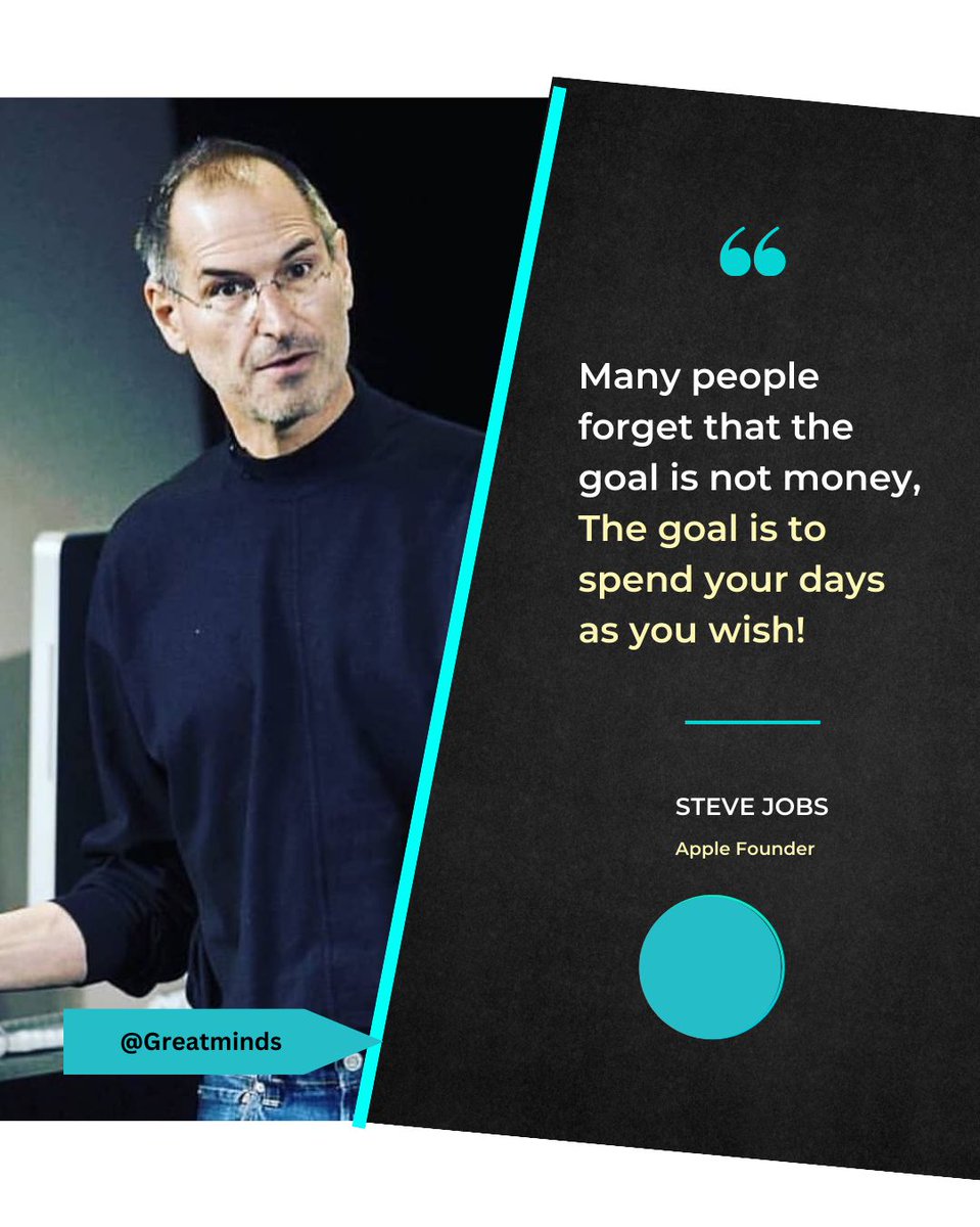 The goal is freedom.
#stevejobs
