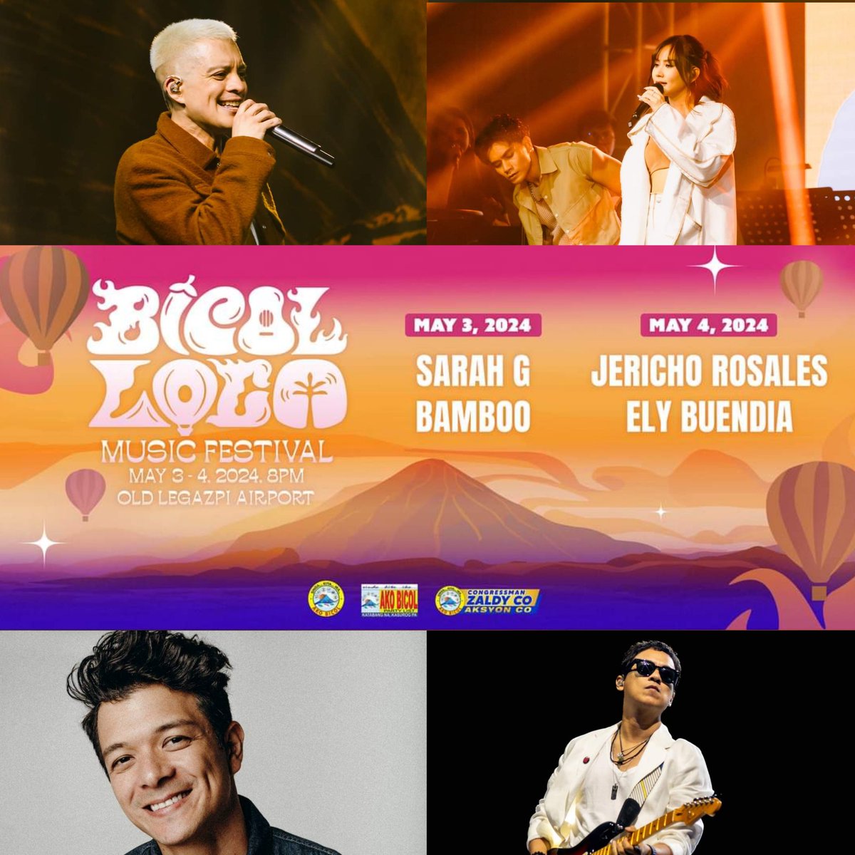 The Bicol Loco Festival in Albay promises to captivate visitors with unparalleled views and a sense of adventure with special performances by Sarah Geronimo, Bamboo, Ely Buendia, and Jericho Rosales. Read more: philippineconcerts.com/music-festival…