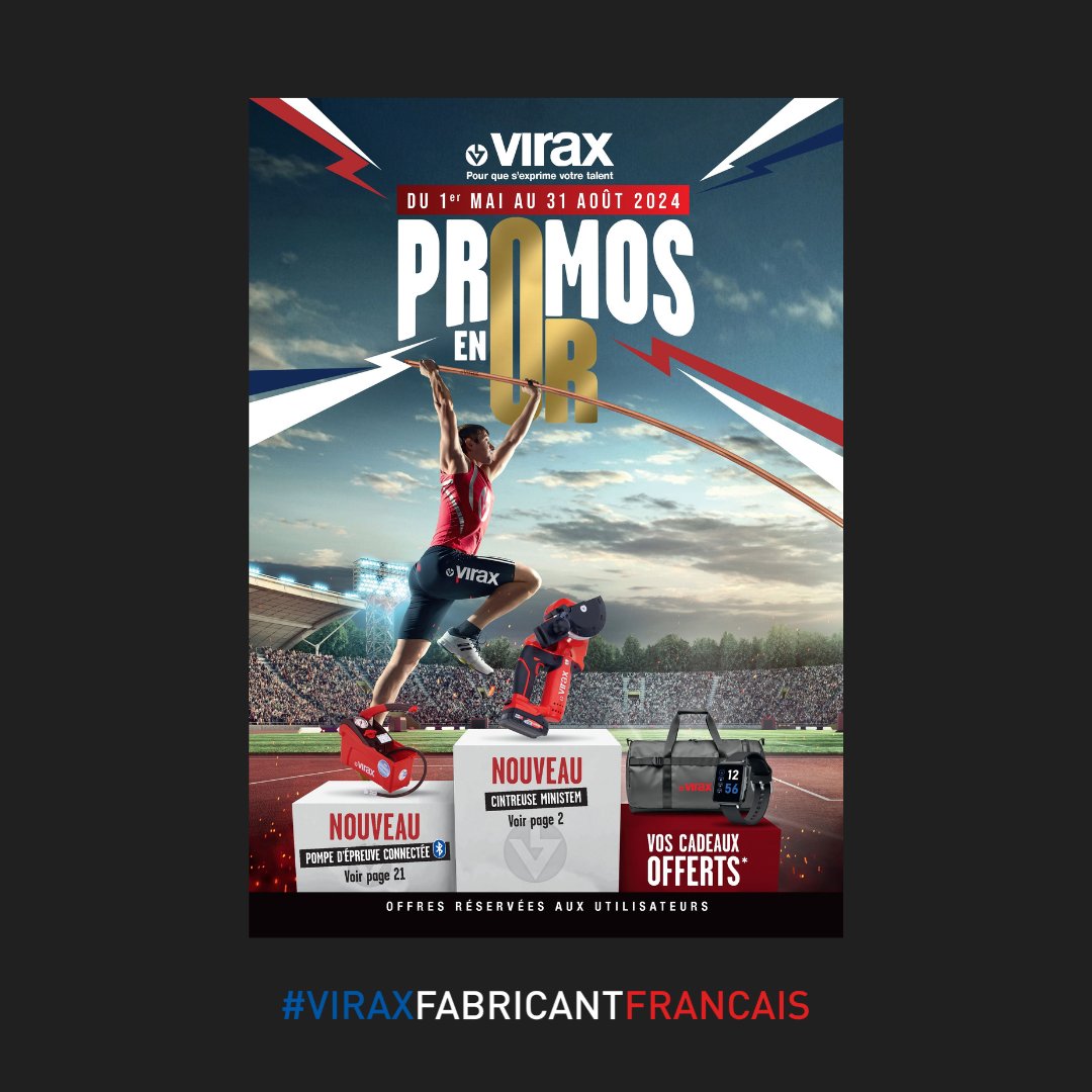 ⌛De nouvelles promos en OR conçues spécialement pour vous, du 01 mai au 31 août 2024

✨Cumulez des cadeaux et remises exclusives selon votre montant d'achat : montre connectée, inserts, pinces à sertir, 1 an de garantie offert,..

Pour + d'infos :pulse.ly/e9yxfy24r1

#virax