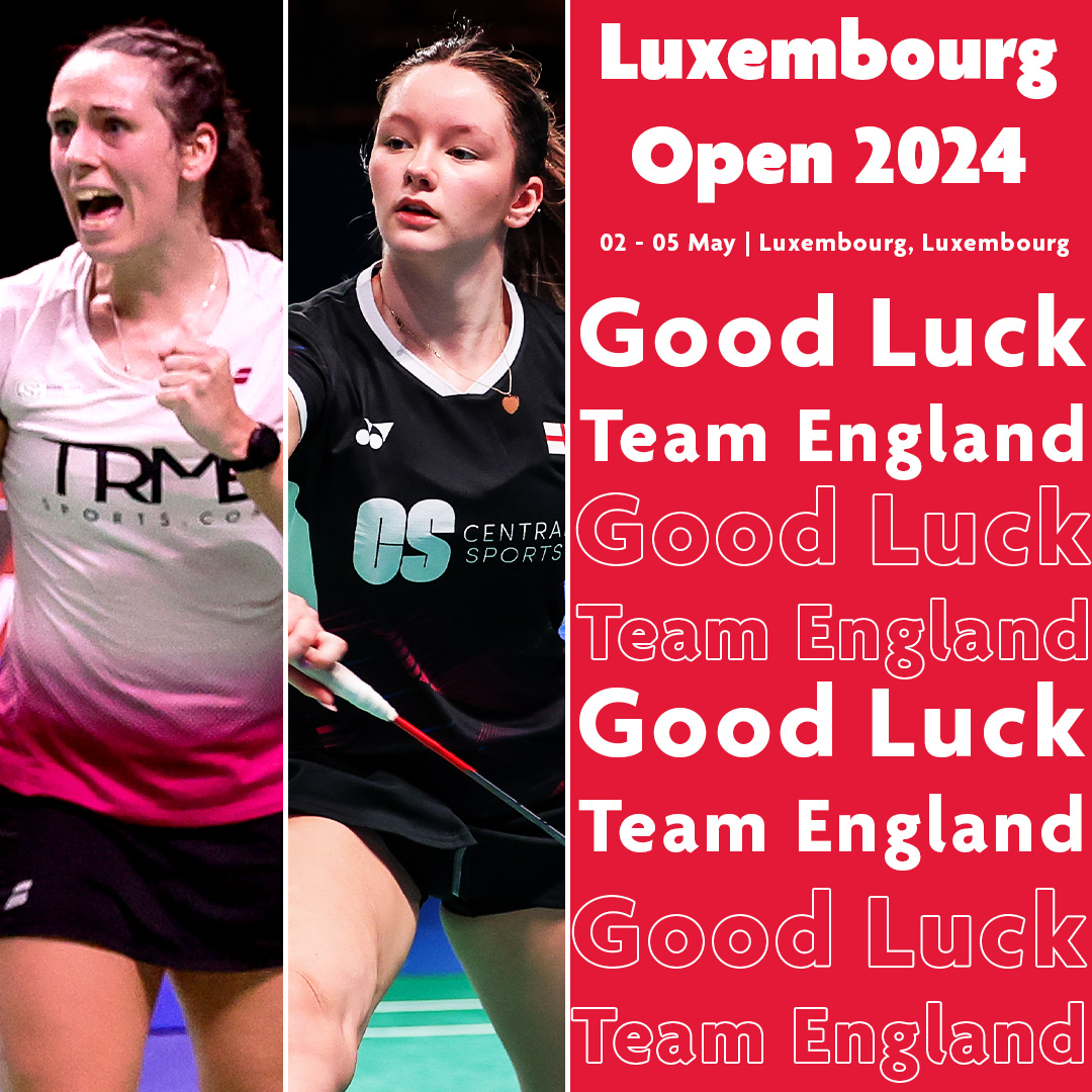 Good luck to our players in Luxembourg this week 💪🏴󠁧󠁢󠁥󠁮󠁧󠁿 📍Luxembourg 📅 May 2-5 🎥 Badminton Europe TV