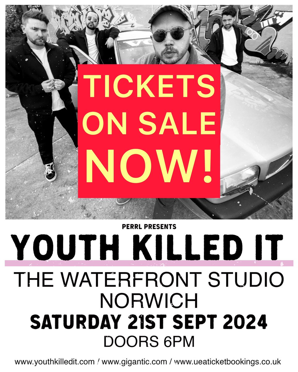Tickets for our Norwich headliner at @WaterfrontNR1 are on sale now! gigantic.com/youth-killed-i…