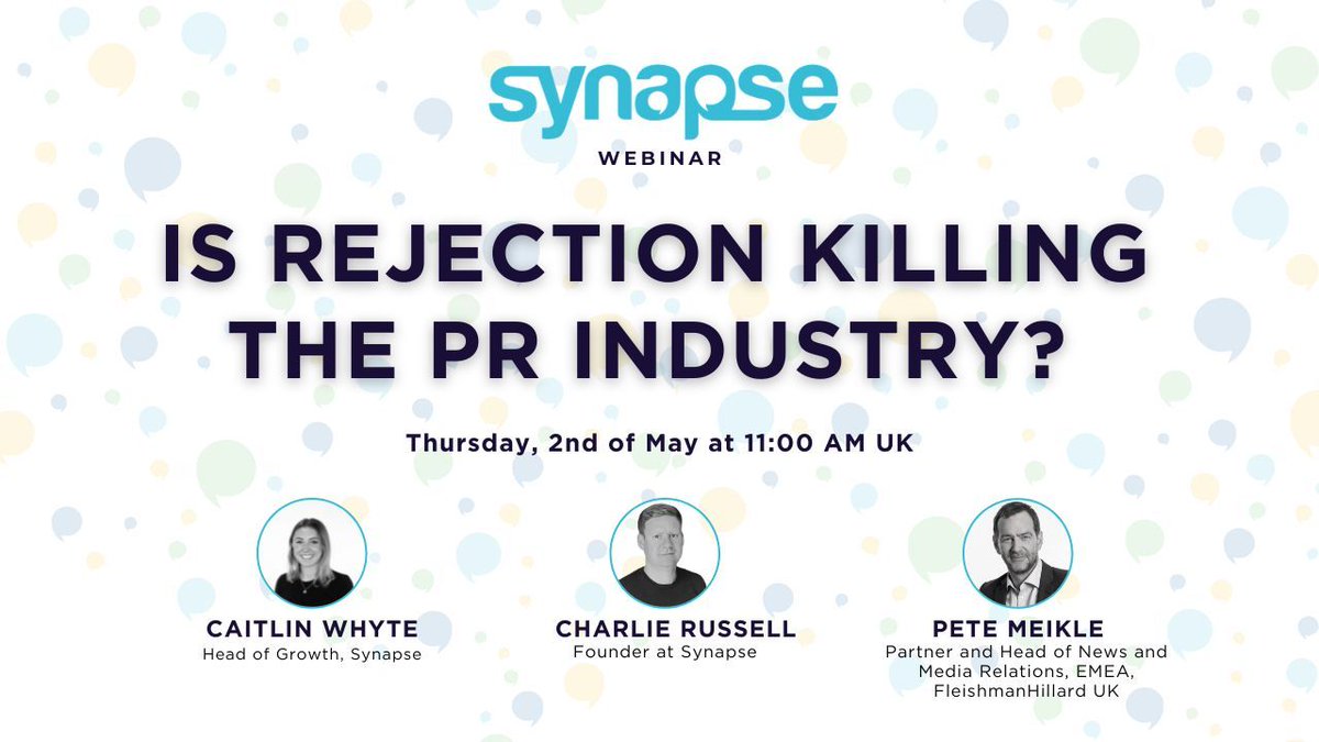 Our webinar on overcoming media rejection in the #PRindustry with #mediarelations expert Pete Meikle is starting soon! Discover how to handle media silence, understand why the media may be unresponsive, and learn how to improve your pitches. Join us: buff.ly/3WkssQR