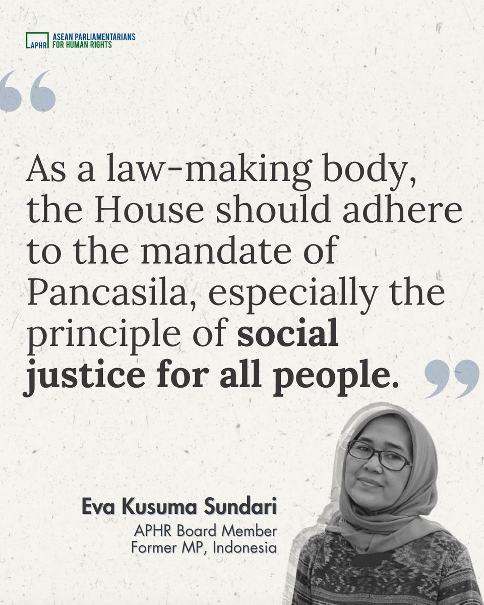 APHR (@aseanmp) on Twitter photo "As a law-making body, the House should adhere to the mandate of Pancasila, especially the principle of social justice for all people," said Eva Sundari <a href="/evndari/">Eva K Sundari</a>, APHR Board Member. "As a law-making body, the House should adhere to the mandate of Pancasila, especially the principle of social justice for all people," said Eva Sundari <a href="/evndari/">Eva K Sundari</a>, APHR Board Member.