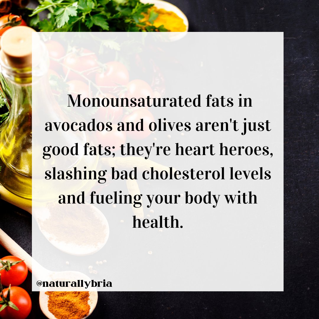 Monounsaturated fats are the real heart-throbs of the nutrition world🥗🏋️‍♂️! 💪 #HeartHealth #AvocadoLove #EatCleanStayLean #FitnessGoals #HealthyLiving #BodyGoals #FuelYourBody #HealthyHabits 🥬 🥑 😍 #naturallybria