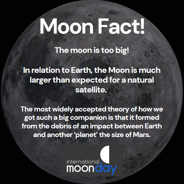 We don't actually think the Moon is too big, we think it's perfect just the way it is!

Have you got a favourite fact about the Moon?

#internationalmoonday #space