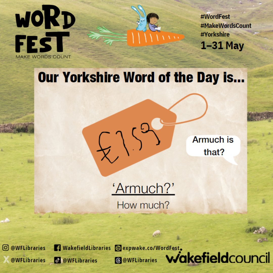 Word of the day- 'Armuch'?
#makewordscount #wordfest #libraries #wakefield #festival #Yorkshire