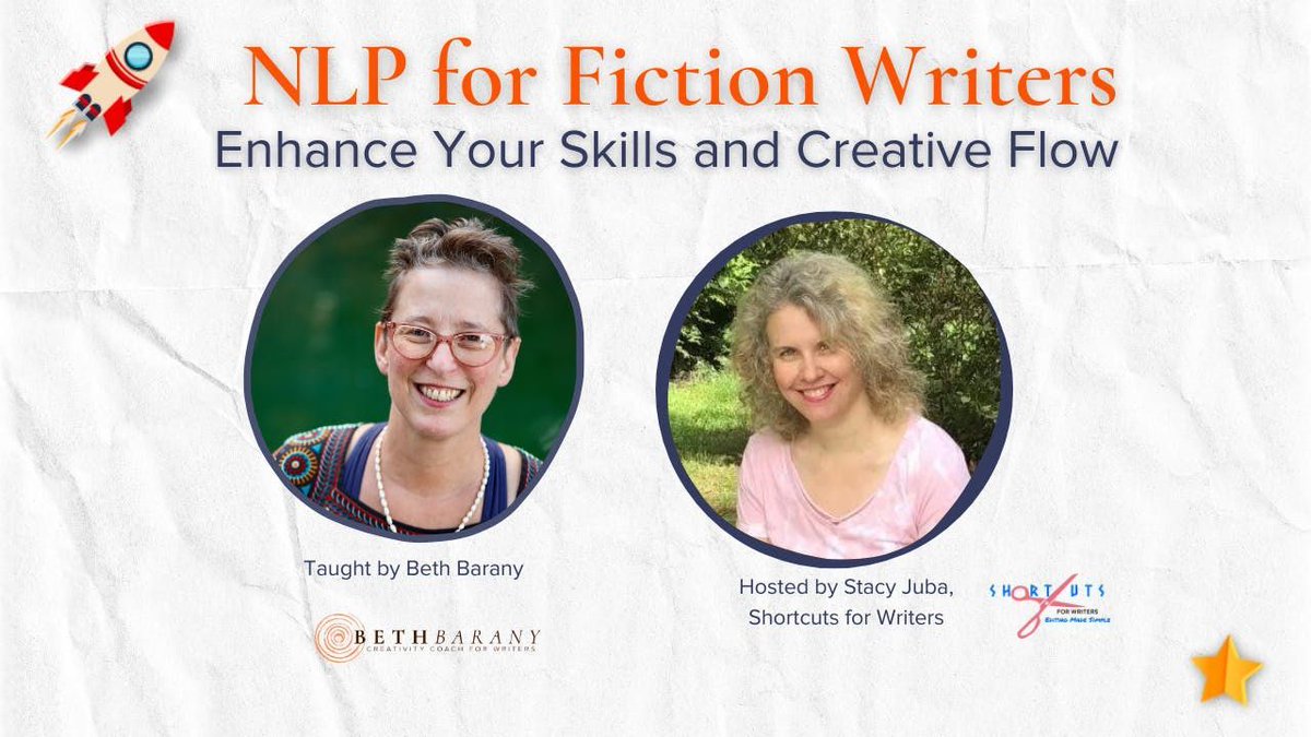Discover how NLP techniques can revolutionize your writing process and boost productivity.  📝💡 🚀 Join bestselling author Beth Barany and renowned creativity coach Stacy Jubba on May 20 for a transformative live workshop! buff.ly/3UIkrTJ #WritingWorkshop #NLPforWriters