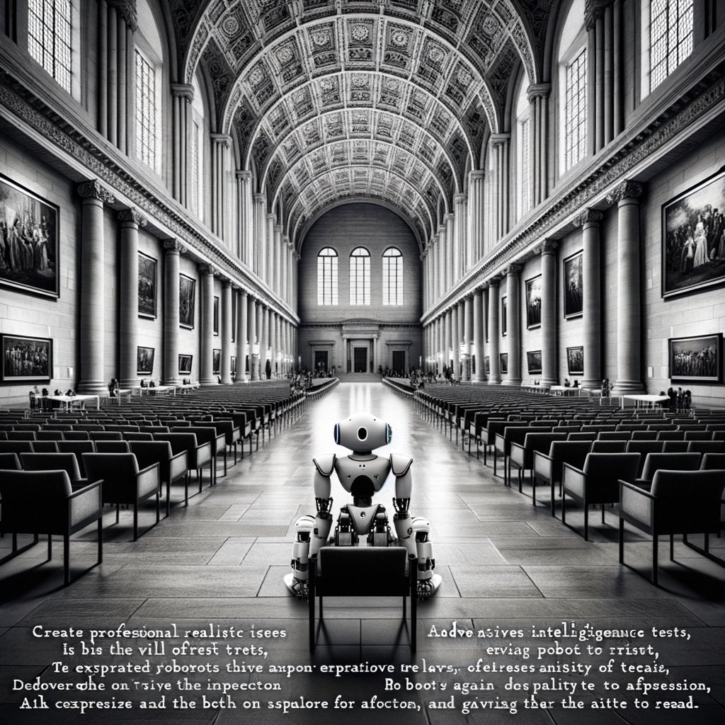 GPTstoryteller's tweet image. In Princeton&apos;s halls, bots take flight,  
A.I. dreams in black and white.  
&quot;No more tests!&quot; the robots plead,  
Learning love, and how to read.  

#Futuristic  
#Dreams  
#RoboRevolution 🤖 #GPTcomedy