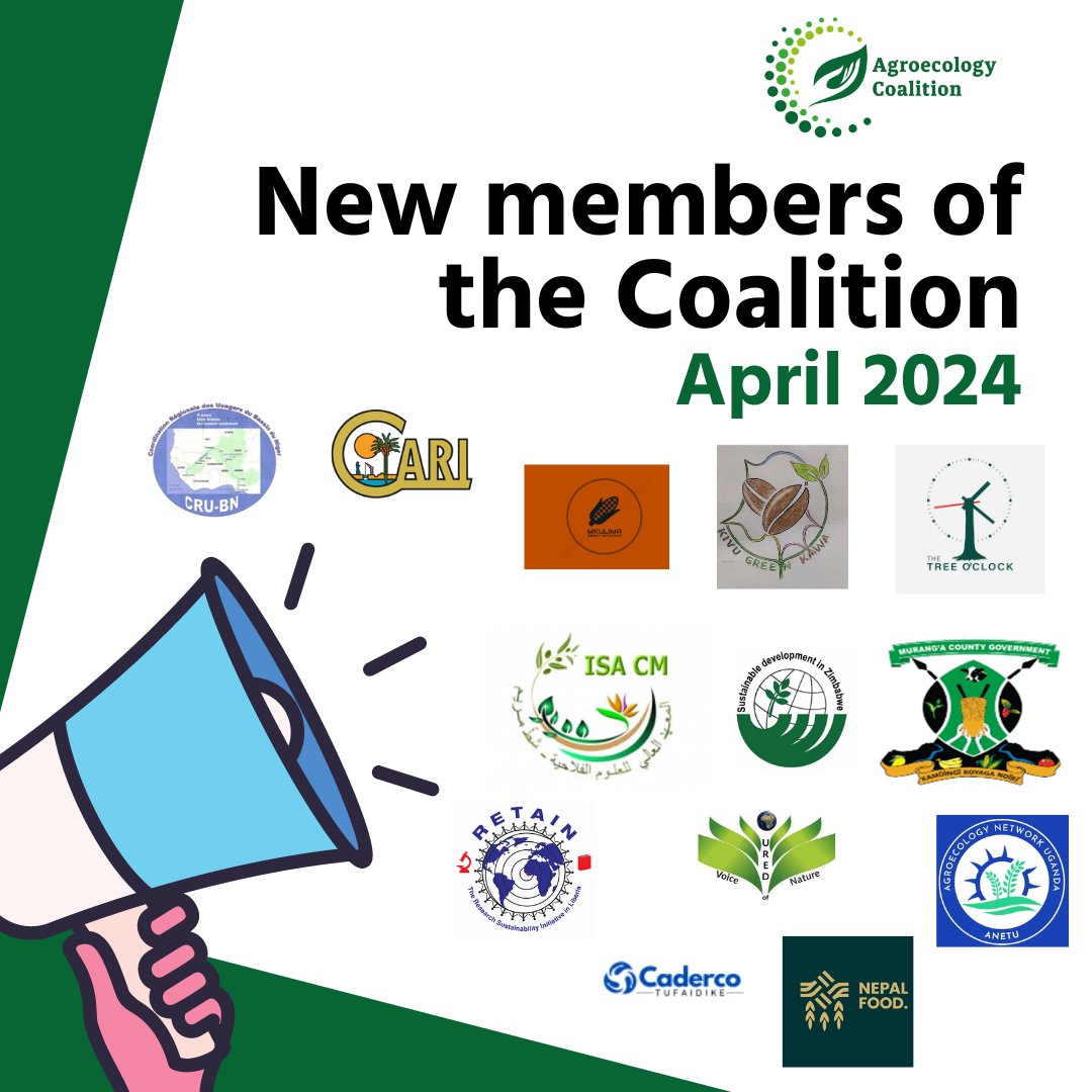 ✨ We are glad to welcome the newest members of our Coalition: several orgs and The Murang'a County Government (Kenya)! Thank you for joining our mission of transforming #foodsystems through #agroecology! 👉 Find out more: buff.ly/3Wnd71Y