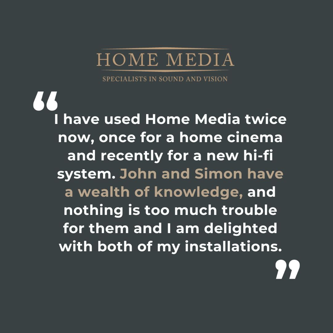 Here at Home Media our wealth of knowledge and experience ensures that our customers get a personable customer service experience. Let us help you find your perfect audio-visual solution. #HomeMedia #Testimonial #AudioEquipment #HiFiSystem #HomeCinema #AudioExperts
