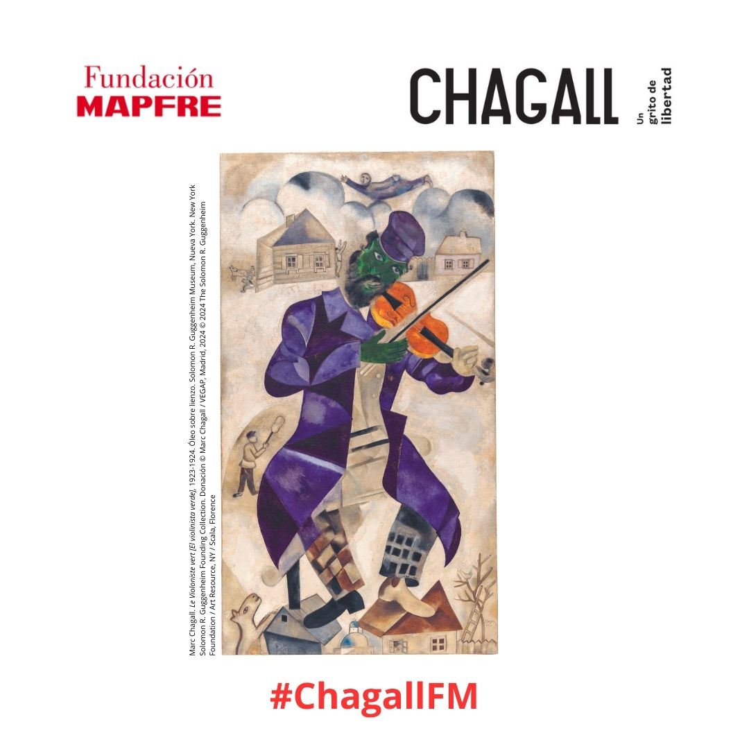 🧐🖼 La pintura ‘El Violinista verde’ Chagall refleja el arquetipo del violinista en el tejado, ese que ya no es aceptado dentro de la casa y tiene que buscar refugio en el exterior. Se trata de la imagen del migrante y marginado que mantiene a pesar de todo su arte #ChagallFM