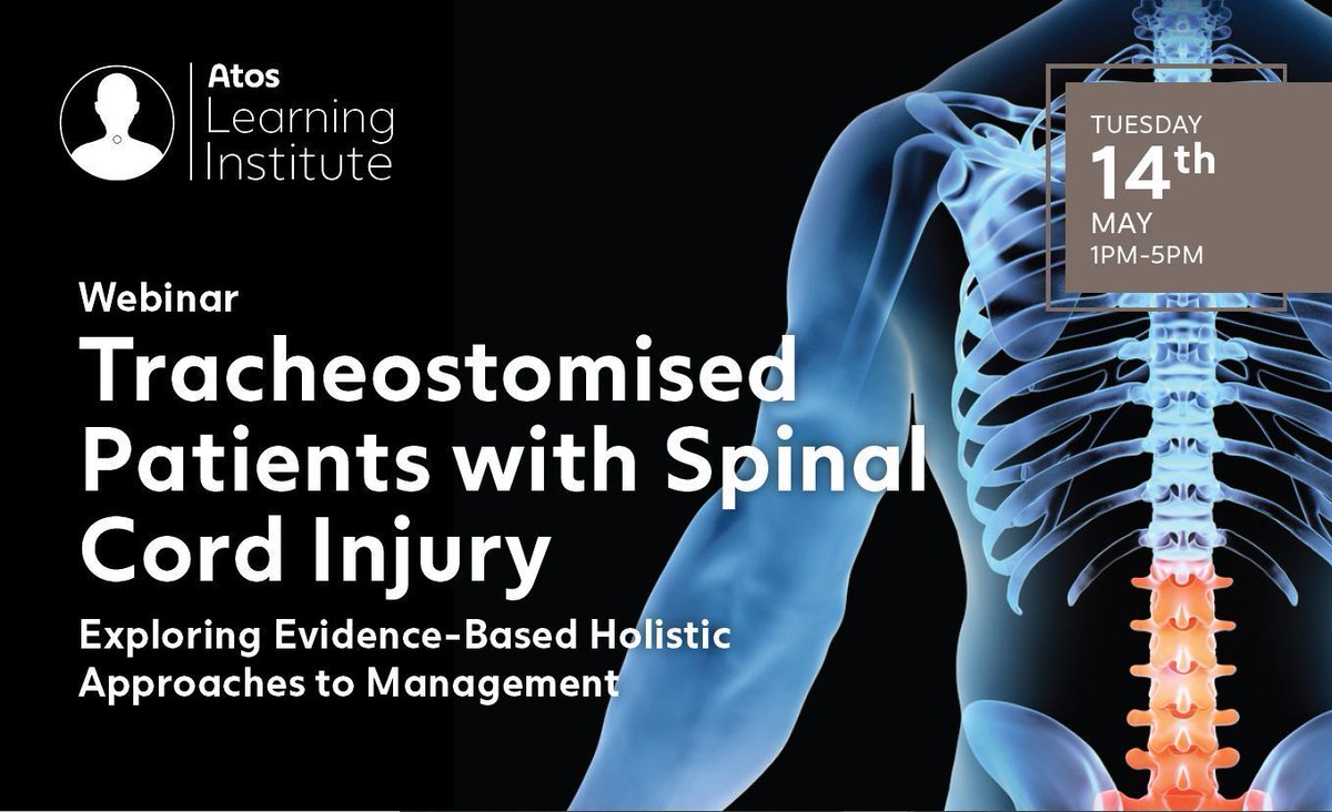 Join our Clinical Education Team on Tuesday 14th May for a FREE afternoon, diving into the fascinating and complex world of #Tracheostomised patients with #Spinal #Cord #Injury. Topics include #pathophysiology, weaning and psychology Register now: buff.ly/3QrQ6XQ