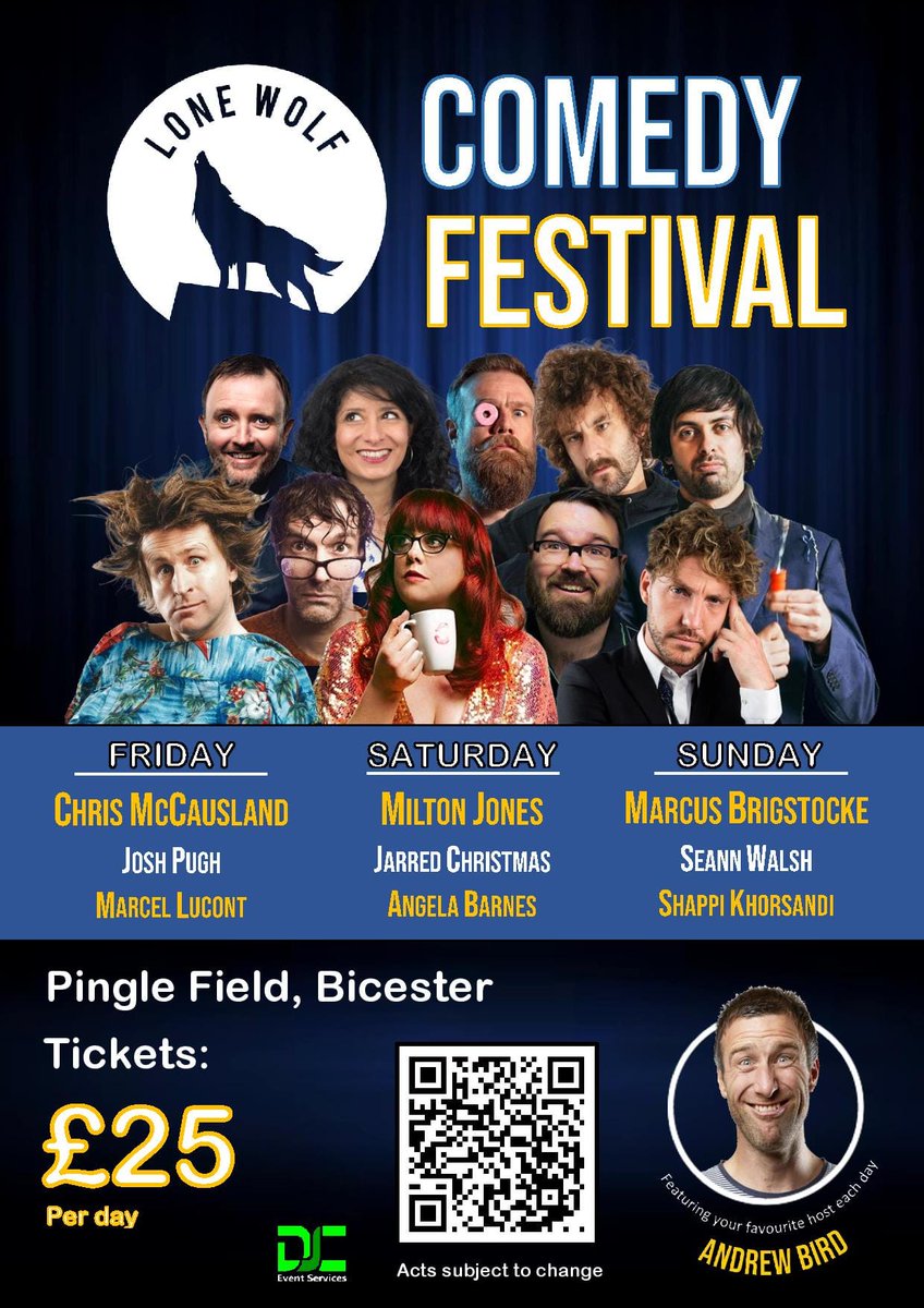 Next month I will be at Bicester Comedy Festival providing comedic excellence for all ages. June 28: adult set June 29: Les Enfants Terribles - A Gameshow For Awful Children Tickets: lonewolfcomedy.co.uk