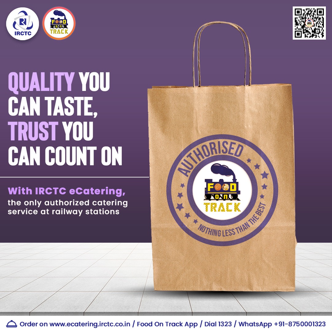 Sealed with a promise of excellence. 🌟 Trust IRCTC eCatering, the only authorized catering service at railway stations, for top-tier meals every journey. #TrustedTravelTreats 🌐Click on ecatering.irctc.co.in 👉Install #FoodOnTrack app 📞1323/WhatsApp +91-8750001323