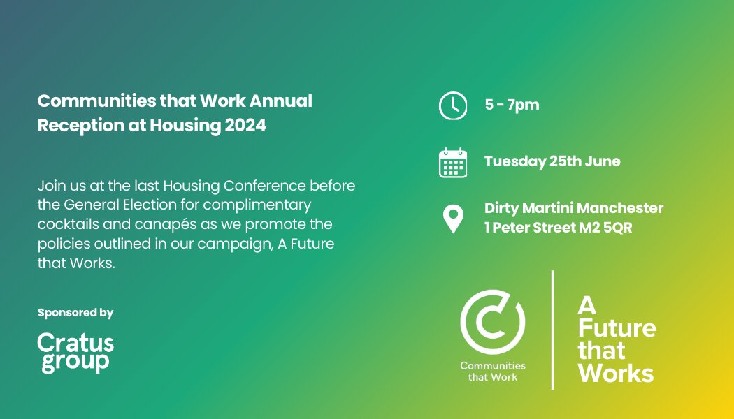 As June draws ever closer, so does this year's Housing 2024 Conference. 🗓

Have you secured your place at our Annual Reception yet? 🥂

Click below to ensure you don't miss out. 👇

eventbrite.co.uk/e/communities-…

#FuturethatWorks #Housing2024