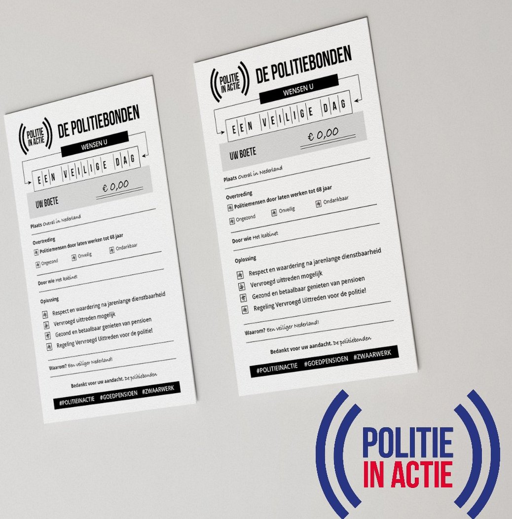 Politie in actie! Minister @carolaschouten lijkt geen gehoor te geven aan ons ultimatum. Sterker; geen enkele reactie! Daarom starten we nieuwe acties: politiemensen zijn opgeroepen vanaf 7 mei niet meer te #bekeuren voor lichte overtredingen.
Lees meer: politieinactie.nl/index.php/2024…