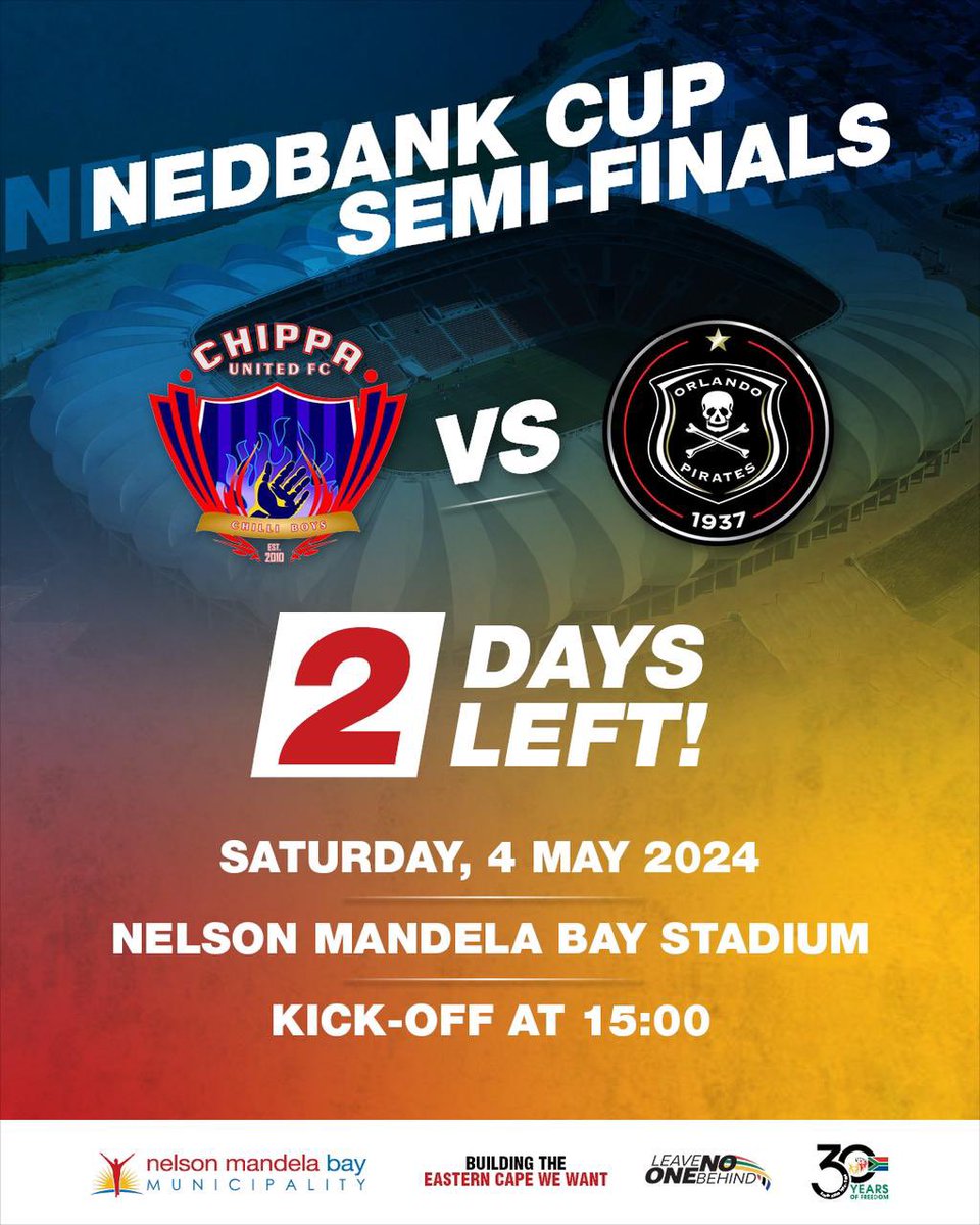 Do you have your tickets yet? We only have two days left to go to the big match. We can’t wait to see you there!

#ShareTheBay
#GqeberhaDestinationOfChoice 
#GqeberhaCityOfAction
#BuildingTheEasternCapeWeWant
#LeaveNoOneBehind