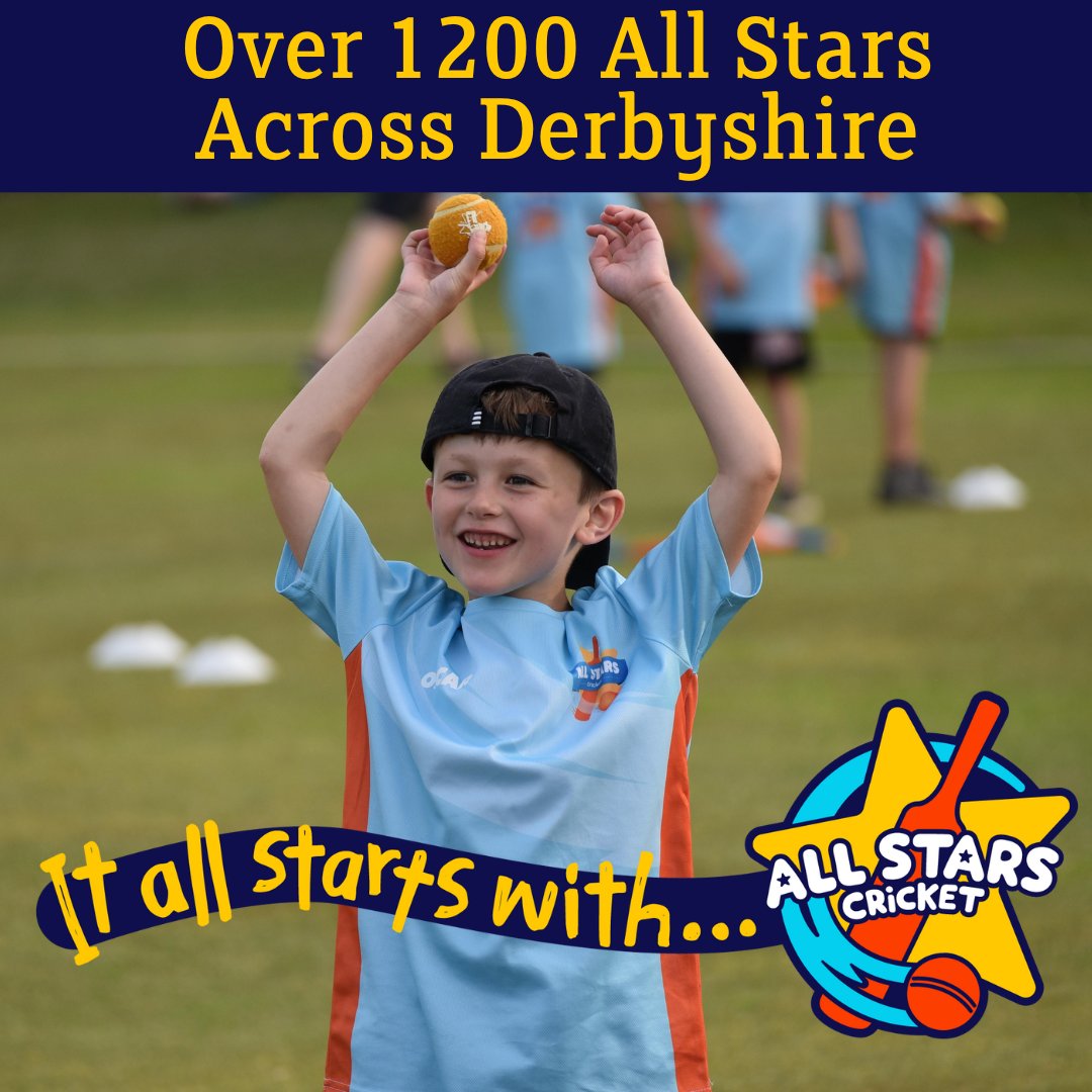 Over 1⃣2⃣0⃣0⃣ @allstarscricket participants have signed up across Derbyshire so far this summer☀️ Why not join them at your local centre? Enter your postcode and find your nearest centre below⤵️ ecb.co.uk/play/all-stars