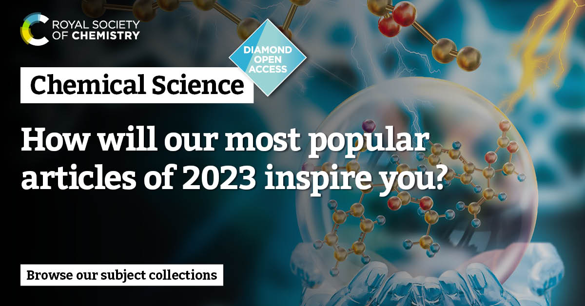 Announcing our most popular article collections for 2023 📣 These special collections have been curated by our editorial team to showcase some of the most popular articles published in Chemical Science last year. For more details see our blog: blogs.rsc.org/sc/2024/04/25/…