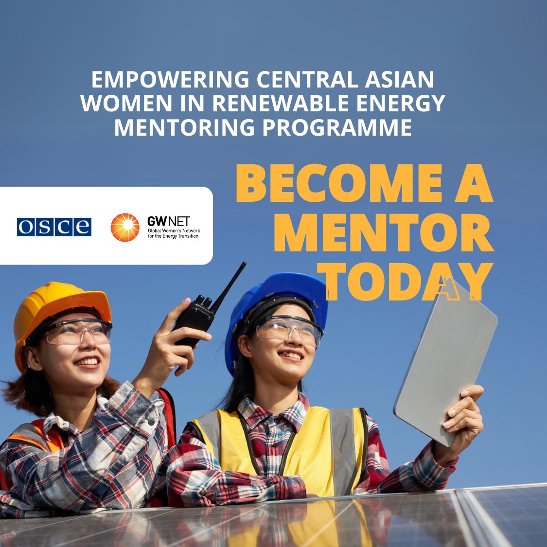 Are you a senior professional interested in supporting the development of upcoming women in the energy transition? We are looking for mentors for the #EmpoweringCentralAsianWomen mentoring program organized by OSCE & @GlobalWomensNet! Read more 👉 bit.ly/3we4VGG