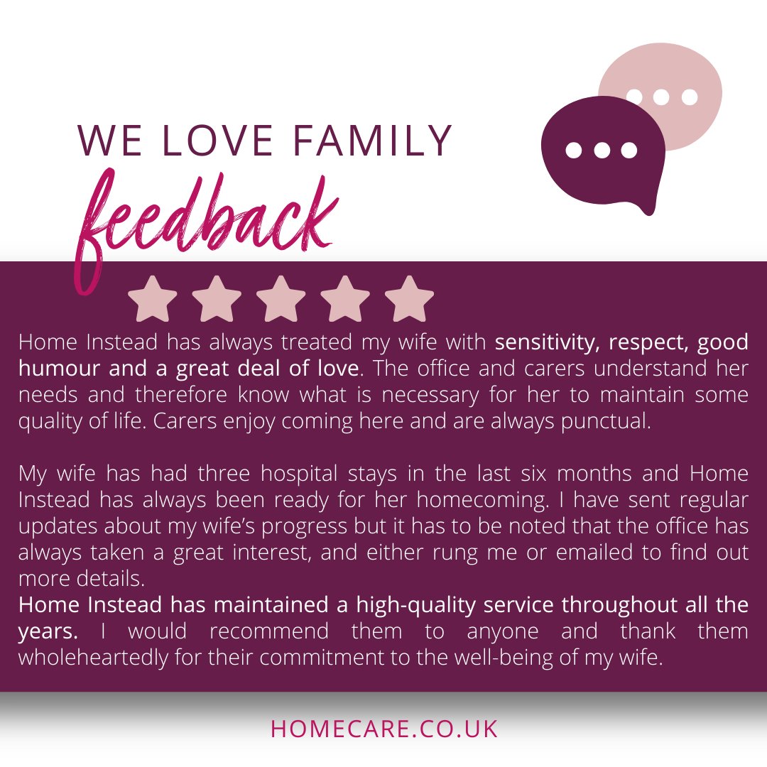 This is why Home Instead is the UK's Leading Homecare Company 💜 #HomeInsteadSheffield #CelebratingSocialCare #FiveStarReview