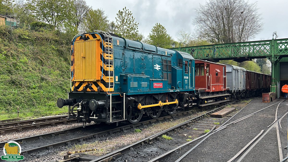 08 288 'Pheonix' shunting the goods train at Ropley. 27th April 2024.