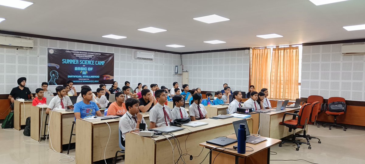 rscraipur's tweet image. Day 1 at the Basics of AI workshop in Chhattisgarh Regional Science Centre was a vibrant melting pot of young minds from various schools, all eager to delve into the world of Artificial Intelligence! 🌟 #AIforTomorrow #FutureInnovators&quot;