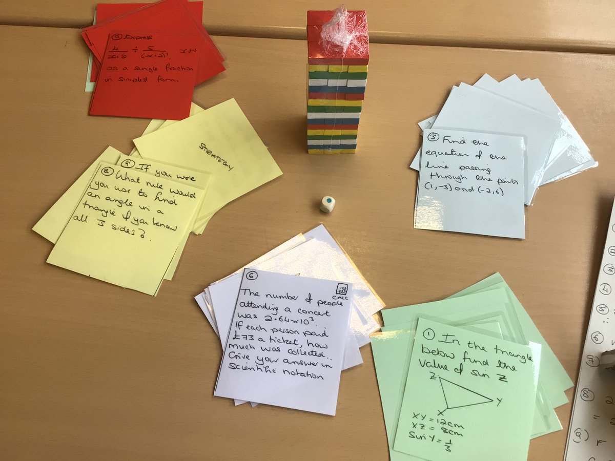 15 mins into our N5 maths booster session and the revision jenga is going down a treat 🧮👏