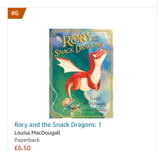 I'm still in the 'googling my own book relentlessly' stage of being a new author, and guess what?
#RoryandtheSnackDragons is at no 6 on the Hot New Releases in Children's Monster Fiction list.

Time for a celebratory bowl of sprout trifle! @littledoorbooks