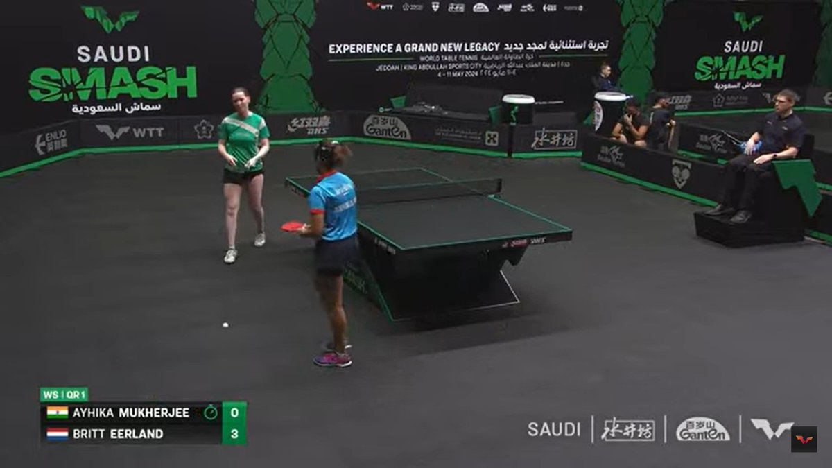 #SaudiSmash2024 🏓

WR134🇮🇳 Ayhika Mukherjee lost to WR 74 🇳🇱Britt Eerland in straight sets 0-3 in first round of Qualification draw!!

9-11,10-12,6-11

Poor start by Indian who defeated WR 1 SYS few months ago!!

#TableTennis