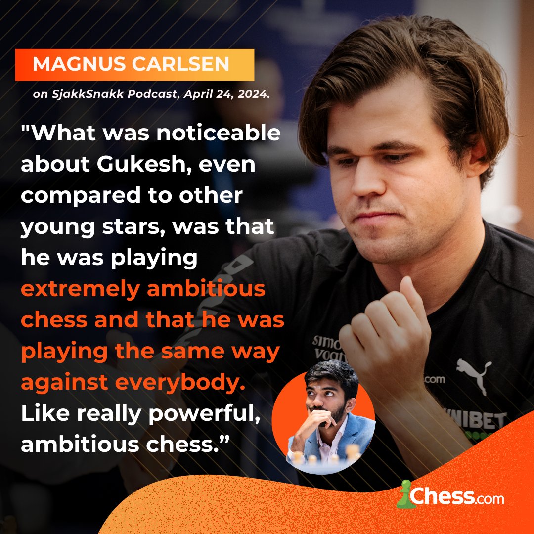 Magnus Carlsen on Gukesh's chess style!