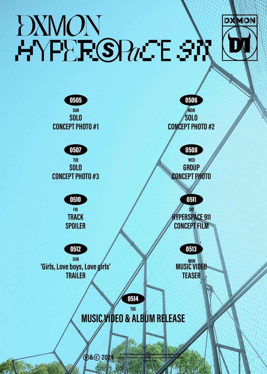 DXMON 1st Single Album [𝐇𝐘𝐏𝐄𝐑𝐒𝐏𝐀𝐂𝐄 𝟗𝟏𝟏] SCHEDULER ➫ 2024.05.14 6PM (KST) #DXMON #다이몬 #HYPERSPACE911 #DXMON_HYPERSPACE911